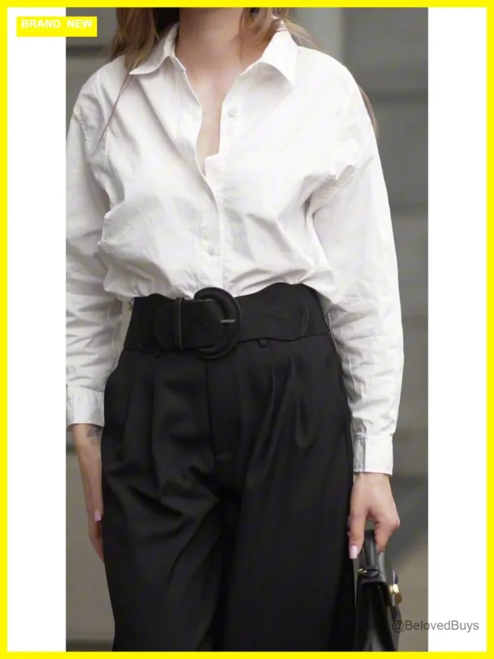 Faux Suede Elastic Waist Belt with Buckle for Women